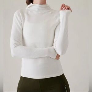 Athleta White Cowl Neck Hoodie